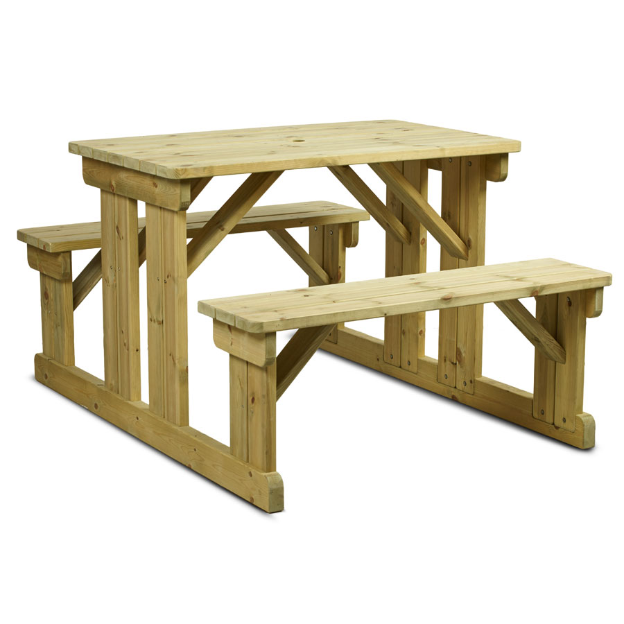 WOODEN PICNIC BENCH DINING HEIGHT 6 SEATER / 8 SEATER